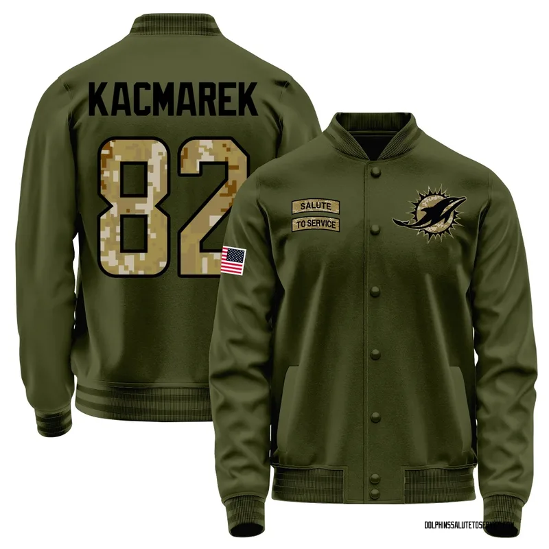 Youth Will Kacmarek Miami Dolphins Olive Salute to Service Sideline Performance Jacket
